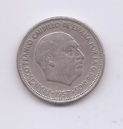 ESTADO ESPAÑOL (FRANCO) DEL AÑO 1957*59 DE 5 PESETAS